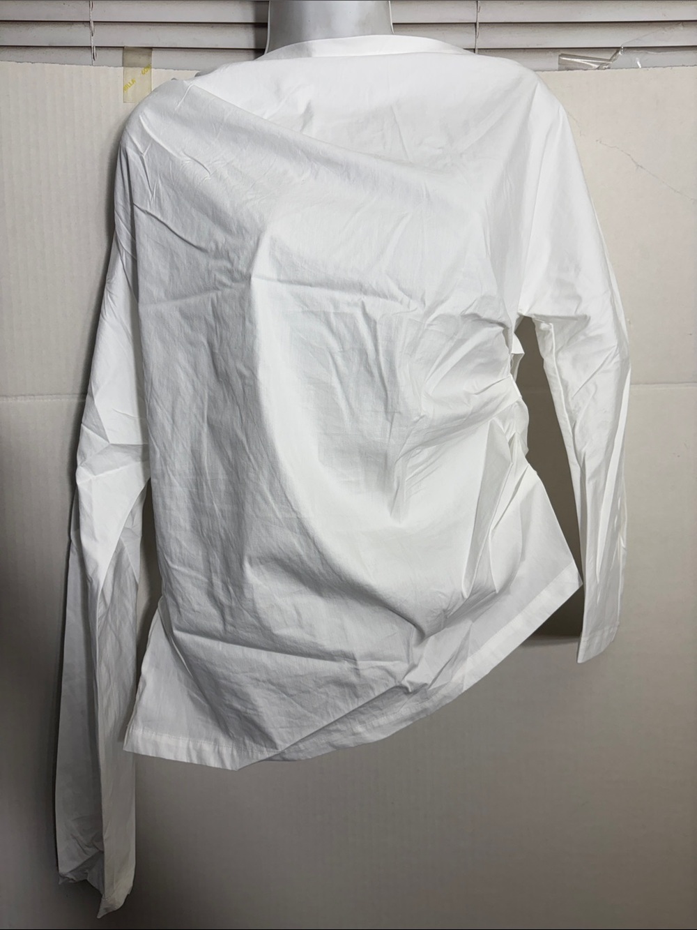 Mango Women’s White Long-Sleeve Cotton Top COTTON BLOUSE WITH ASYMMETRICAL COLLA
